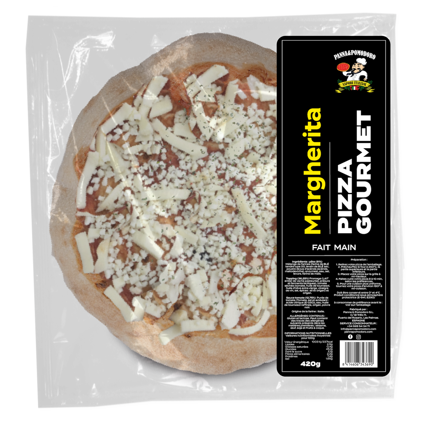 Pizza Margherita gourmet